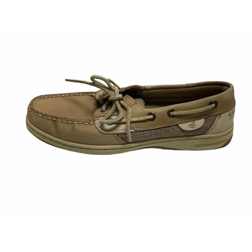 Sperry Top Sider Womens Bluefish 2 Eye Boat Shoes Size 6.5 Oat Linen 9276619
